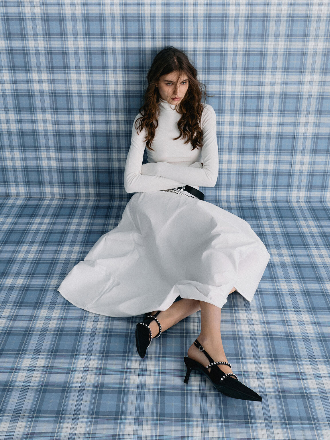 サテン エンベリッシュドストラップメリージェーンパンプス, ブラックテクスチャード, hi-res