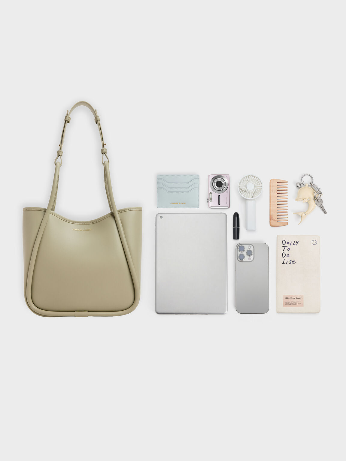 Lyla ミニライラ チューブラートートバッグ, ペールオリーブ, hi-res