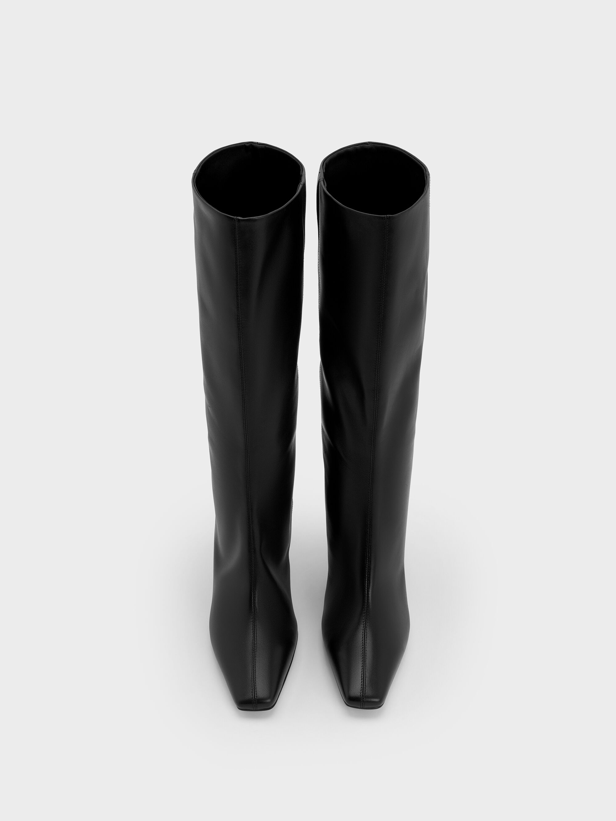 Georgina ジョージナ レザーテーパードスクエアトゥブレードヒール