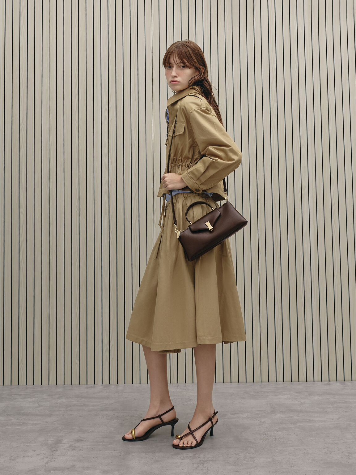 Lilibet リリベット イロンゲイティッド トップハンドルバッグ, エスプレッソブラウン, hi-res