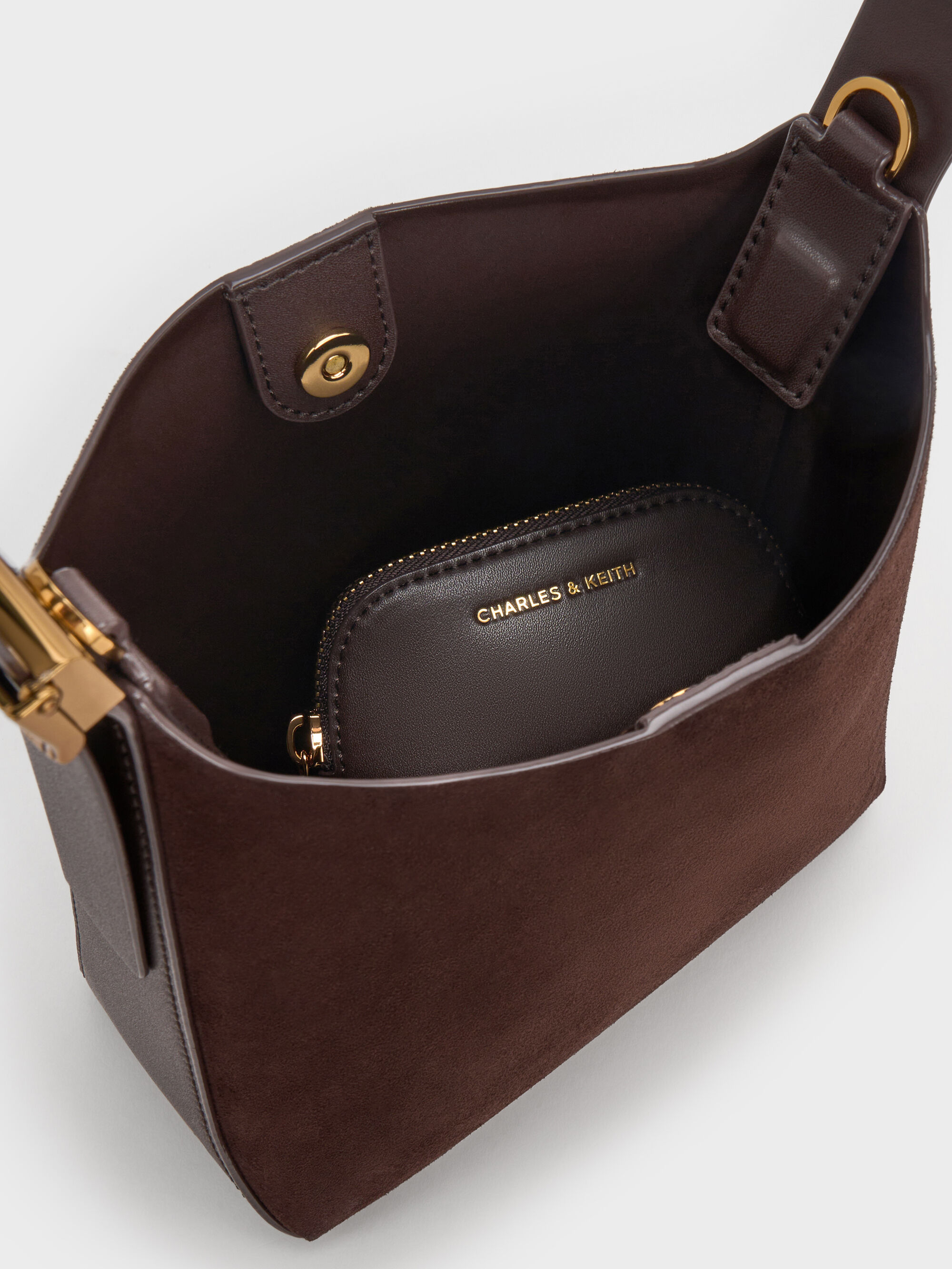 Edna エドナ バケツバッグ - エスプレッソブラウン | CHARLES & KEITH