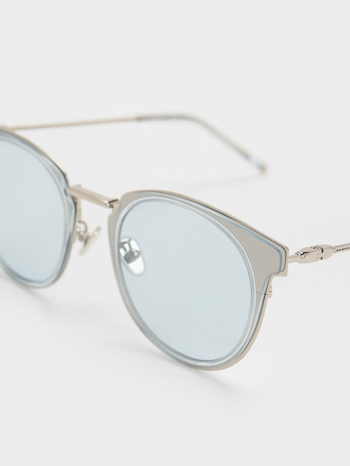 オーバル アセテートサングラス, ブルー, hi-res