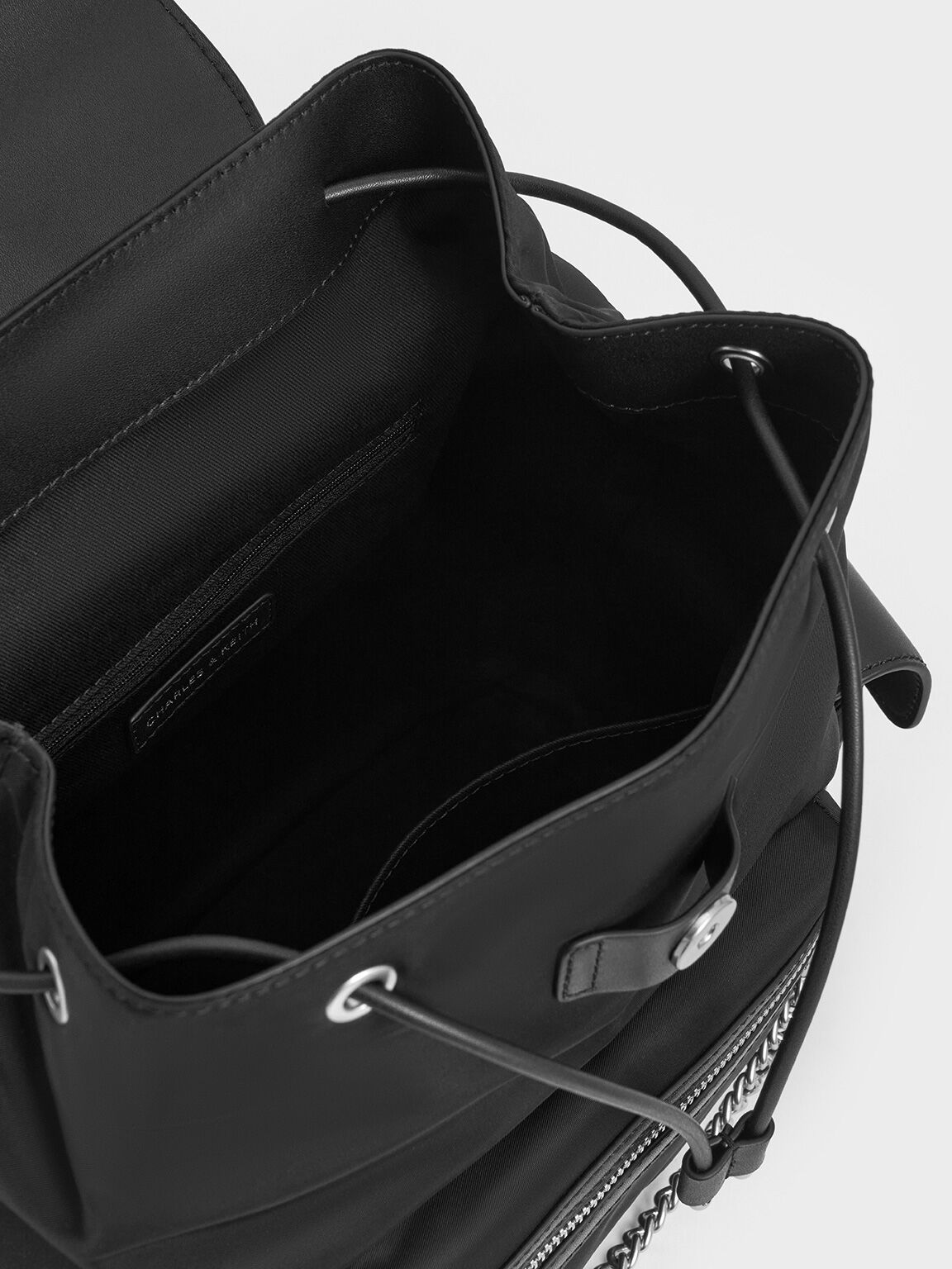 ナイロン パッフィーチェーンリンクバックパック, ノワール, hi-res