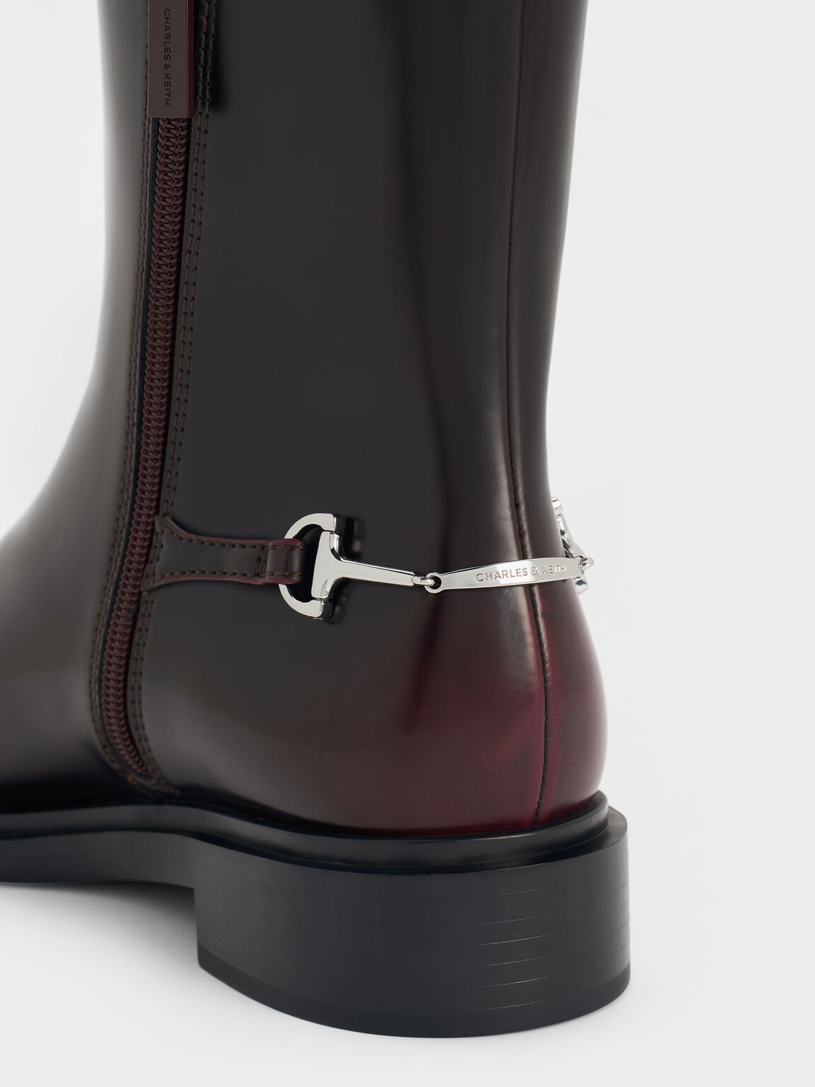 Erinna エリンナ メタリックアクセントアンクルブーツ, バーガンディ, hi-res