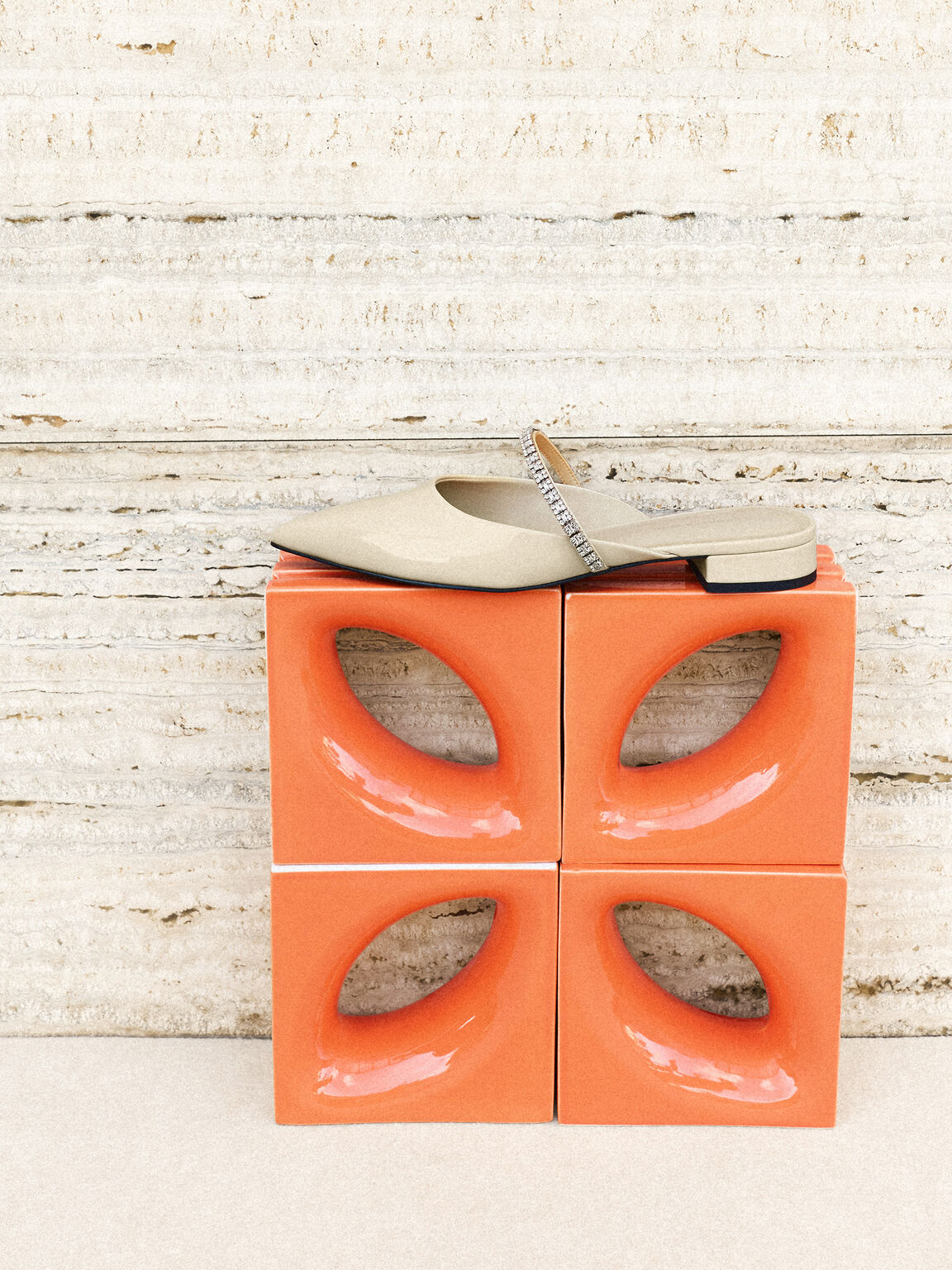 Ambrosia アンブロシア ジェムエンベリッシュドスリッポンフラット, チョーク, hi-res