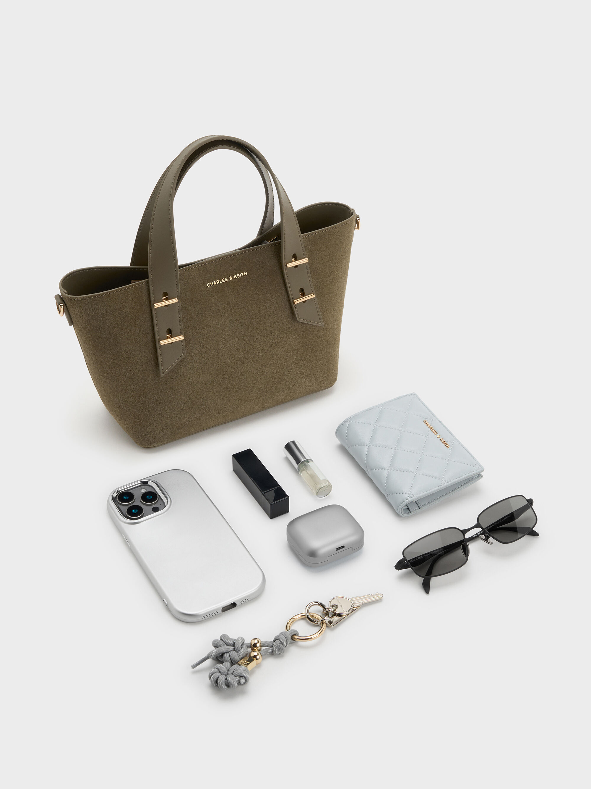 Shania ミニシャナイア スエード ダブルハンドルトートバッグ