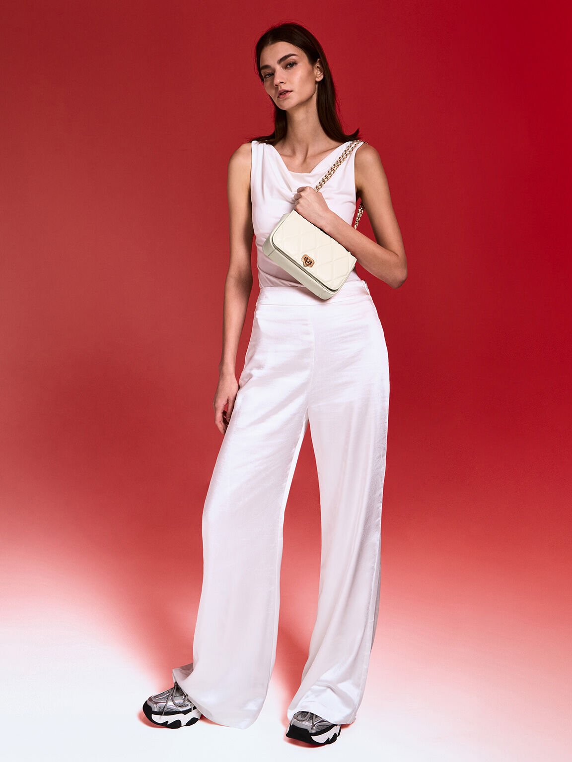 Arwen アルウェン&nbsp;キルトショルダーバッグ, クリーム, hi-res