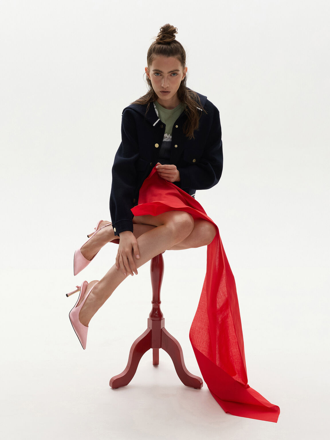 Brantley ブラントリー ボウスリングバックパンプス, ピンク, hi-res