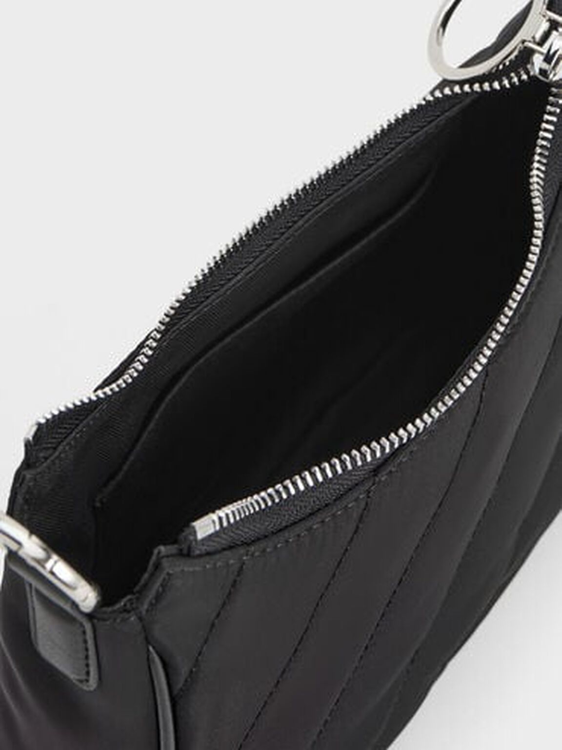 Philomena フィロメナ ナイロンパッフィーチェーンストラップクロスボディバッグ, ノワール, hi-res