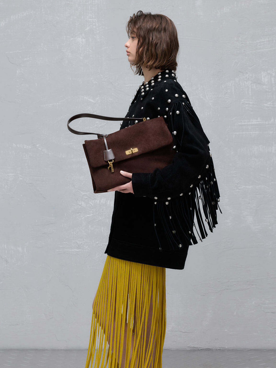 Kerry ケリー トップハンドルサッチェルバッグ, エスプレッソブラウン, hi-res