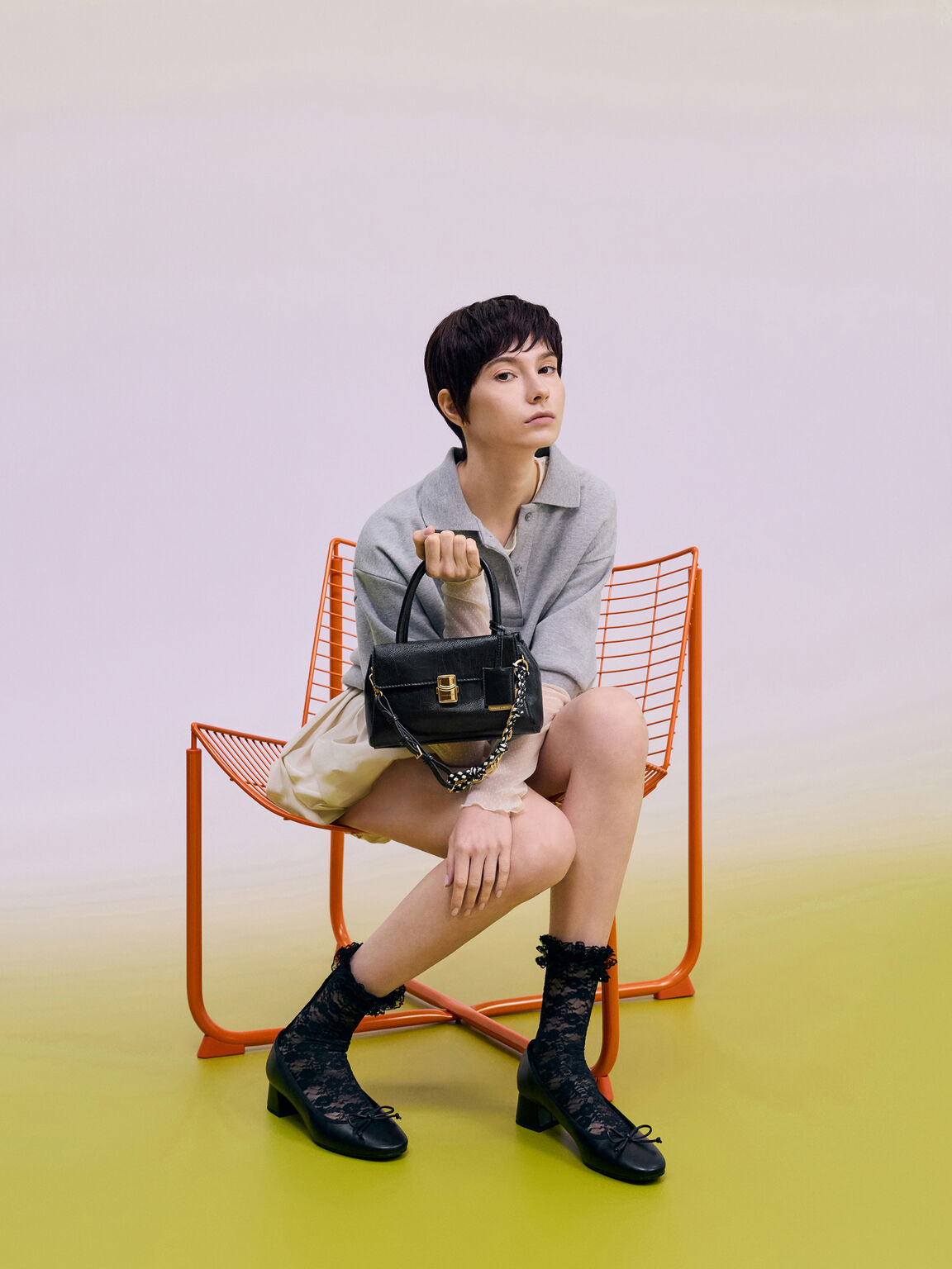 Acelynn エイスリン ロープチェーン トートバッグ, ブラック, hi-res