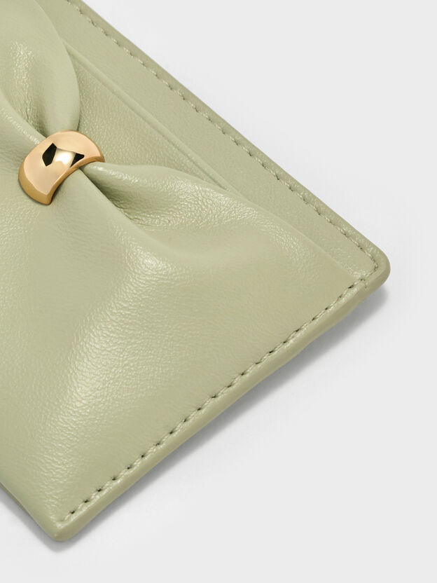 Halsey ホールジー ルーシュド カードホルダー, ペールセージ, hi-res