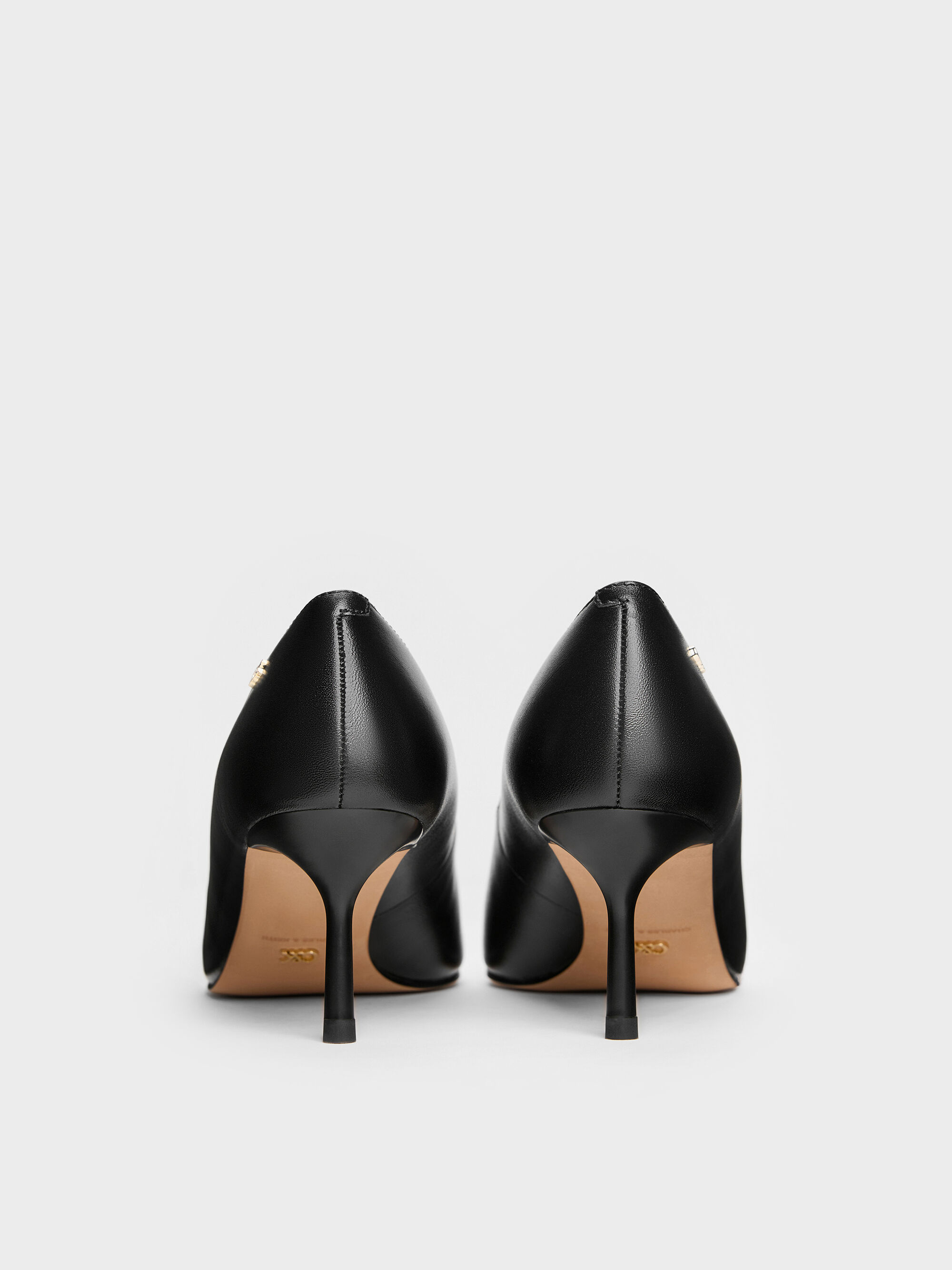 新品‼︎CHARLES & KEITH レザーブラックハイヒールパンプス ハイヒール(レディース) - ブラック | CHARLES & KEITH (チャールズ