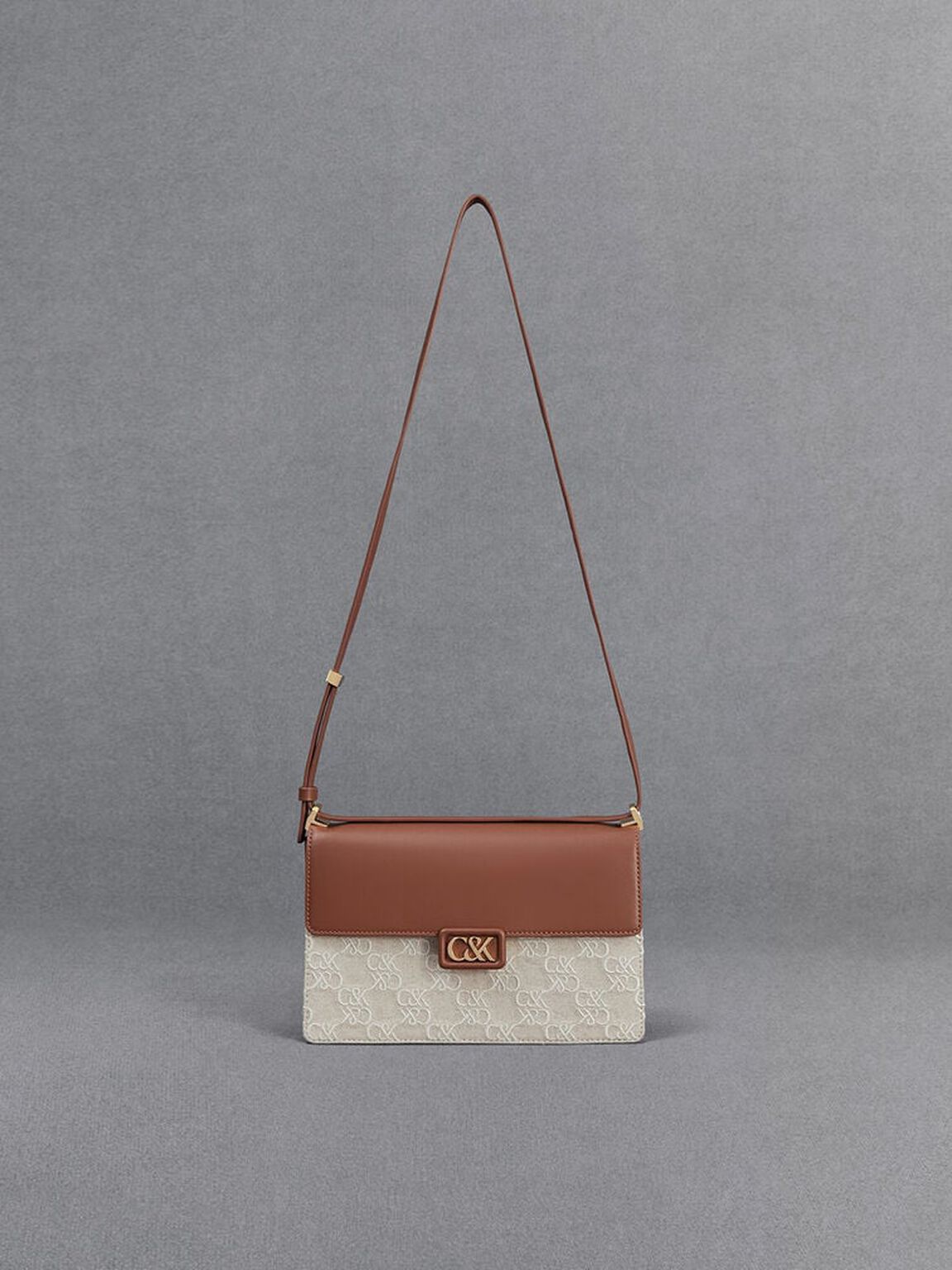 レザー ショルダーバッグ, コニャック, hi-res