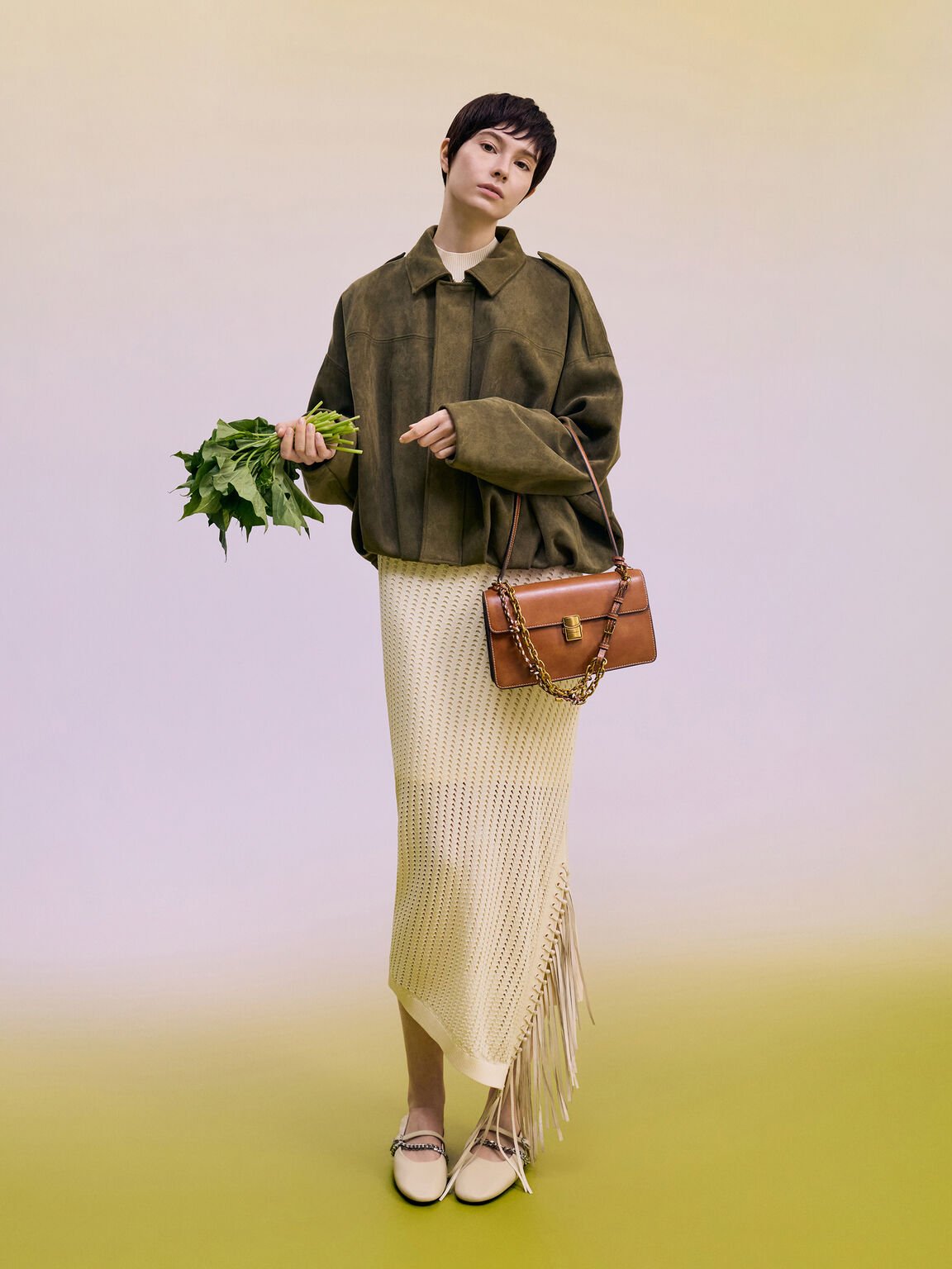 Acelynn エイスリン ロープチェーンショルダーバッグ, ディストレスドタン, hi-res