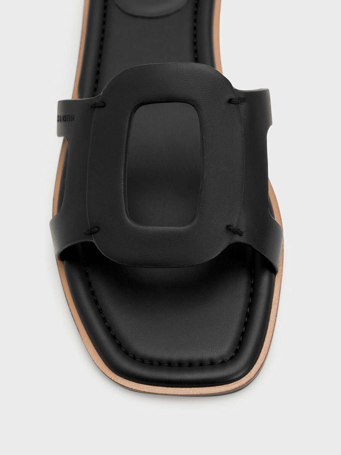 カットアウト スライドサンダル, ブラック, hi-res