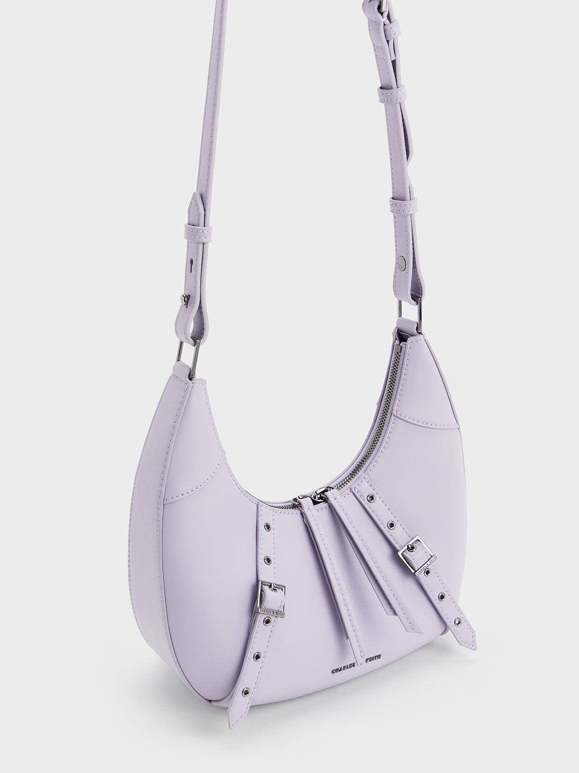 Grommet グロメット クレセントホーボーバッグ, ライラック, hi-res