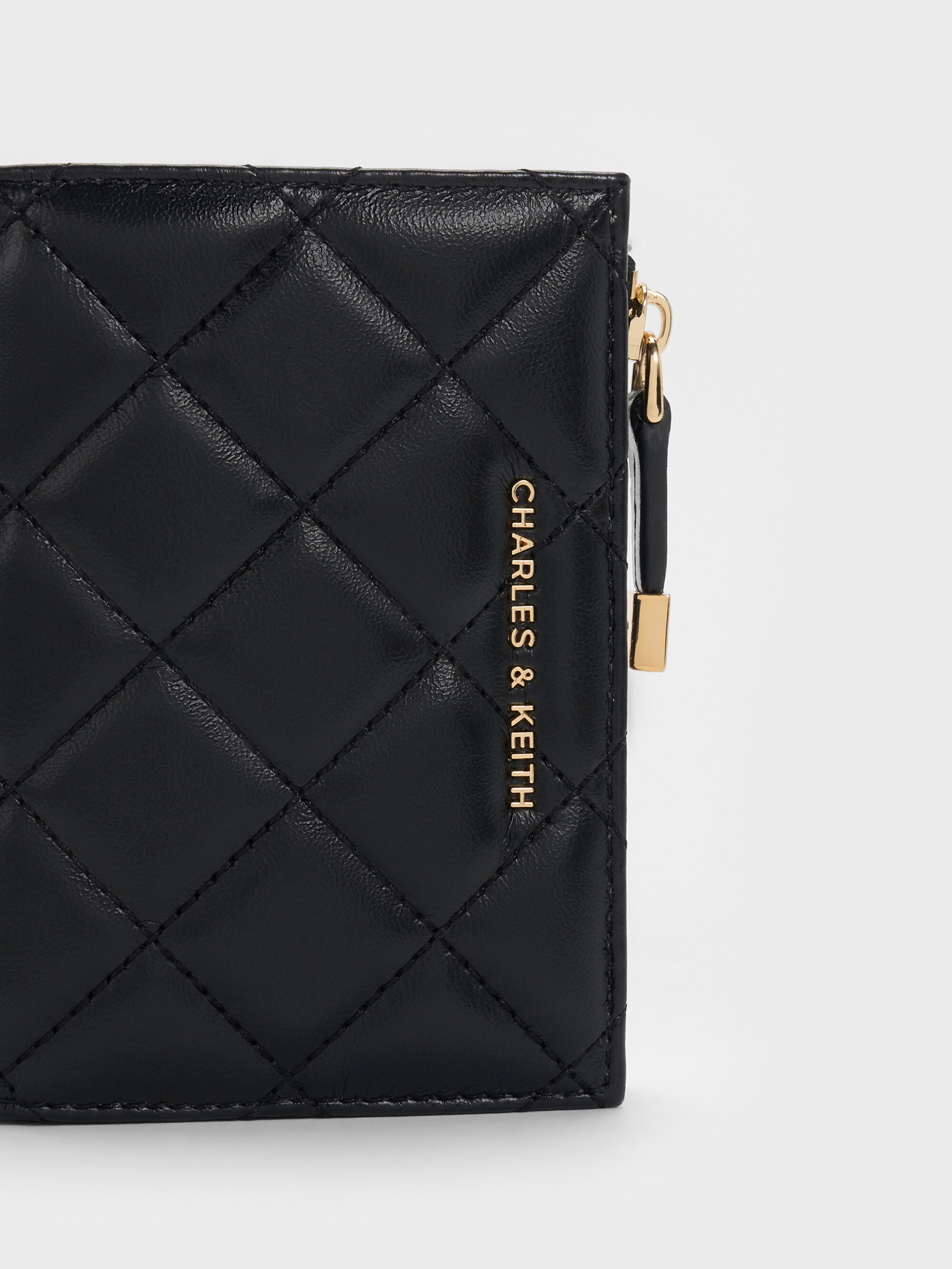 Duo ドゥオ キルトスモールウォレット - Black | CHARLES