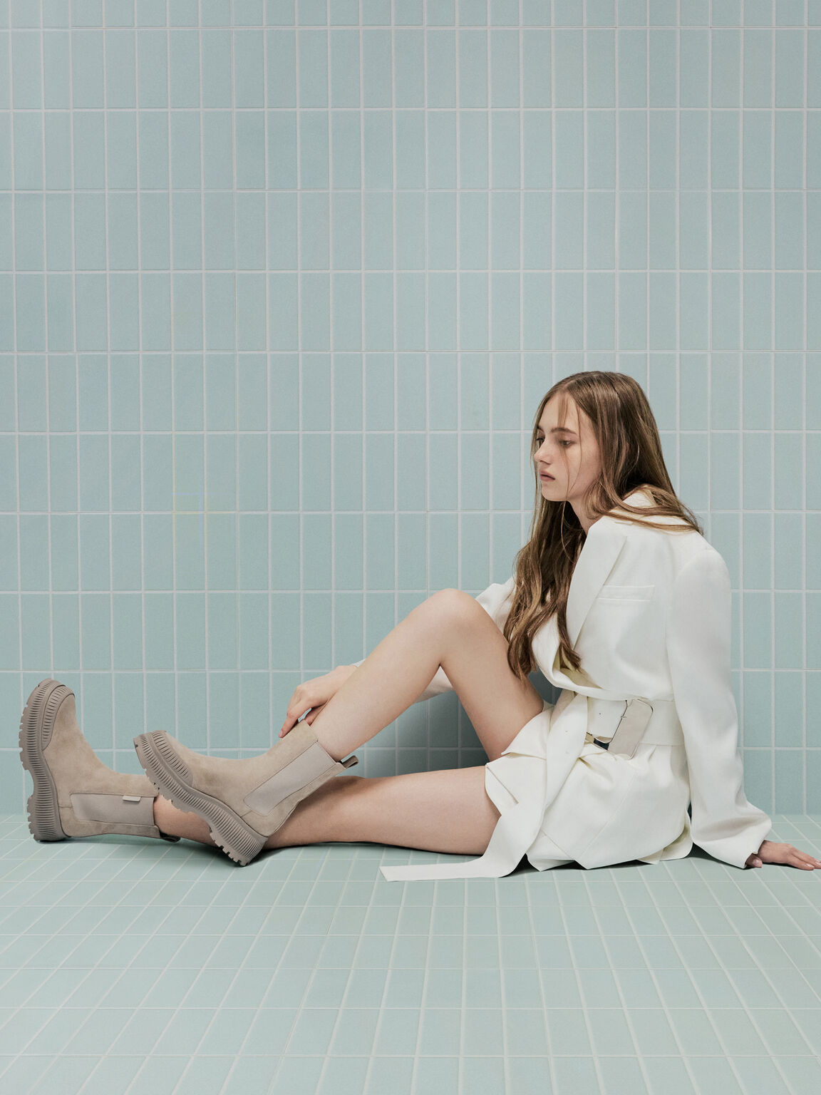 Darra ダラ リジッドソールチェルシーブーツ, ベージュ, hi-res