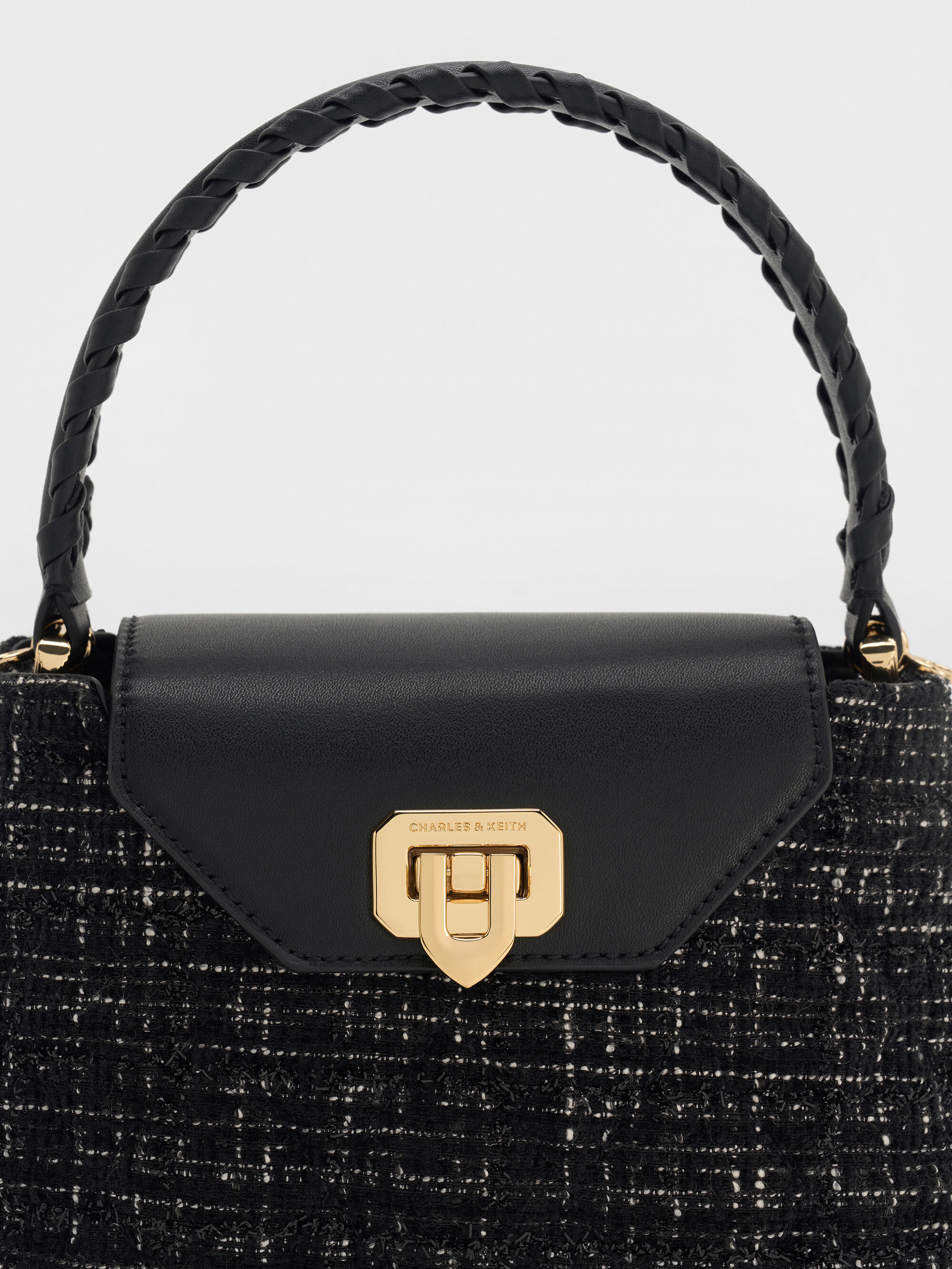 Arwen アルウェン ツイードキルトトップハンドルバッグ