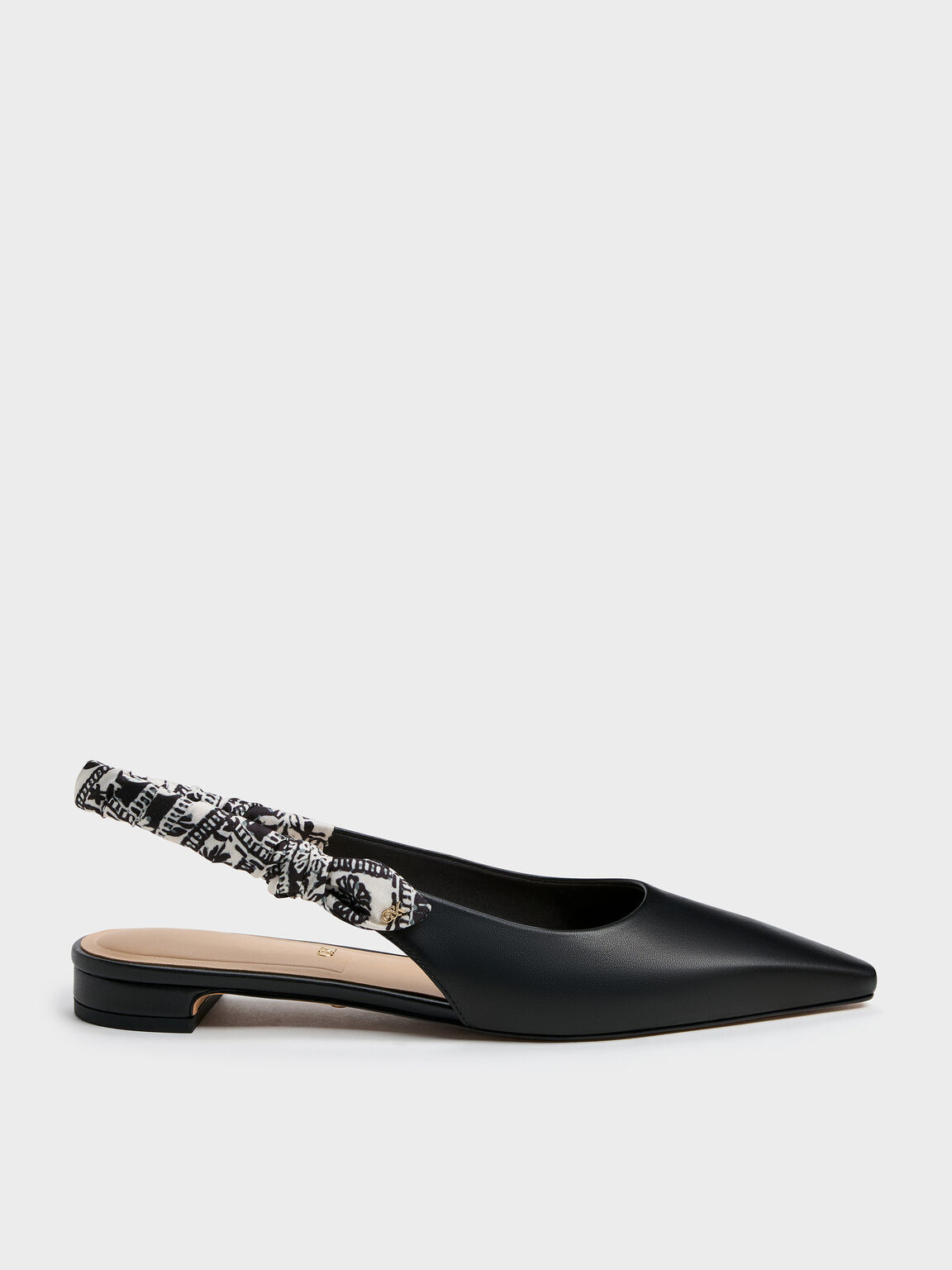 Tayari ティアリ レザースリングバックフラット, ブラック, hi-res