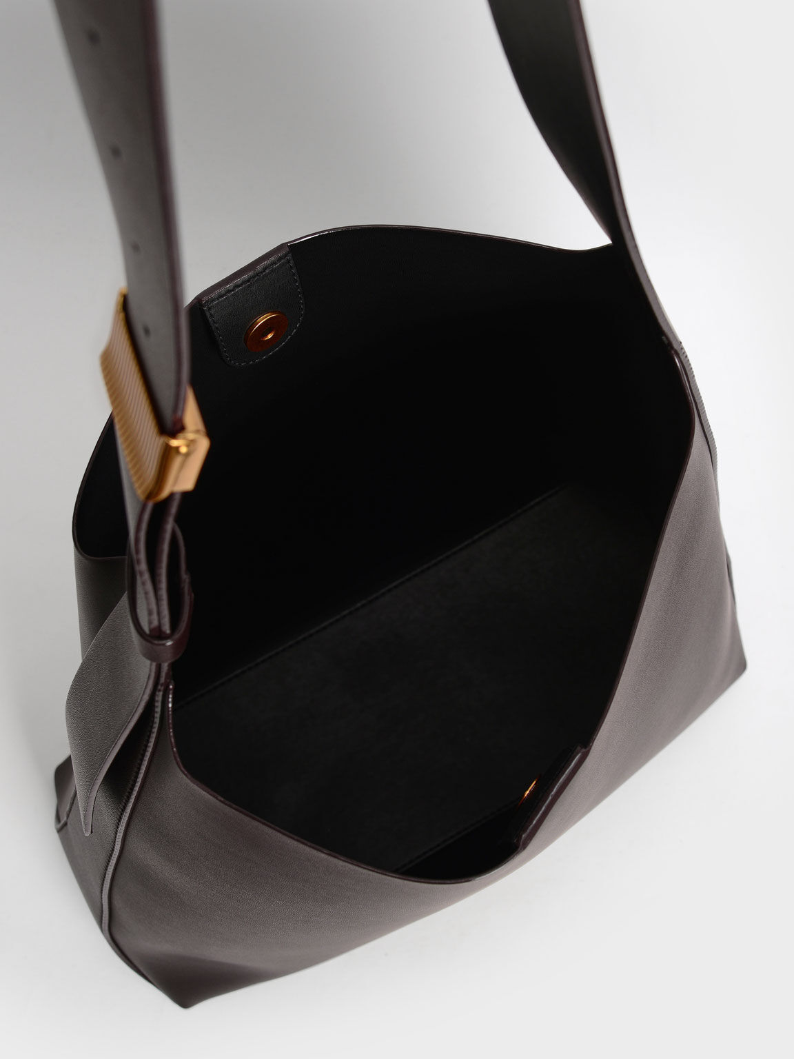 シングルハンドル ラージホーボーバッグ, ダークオーク, hi-res