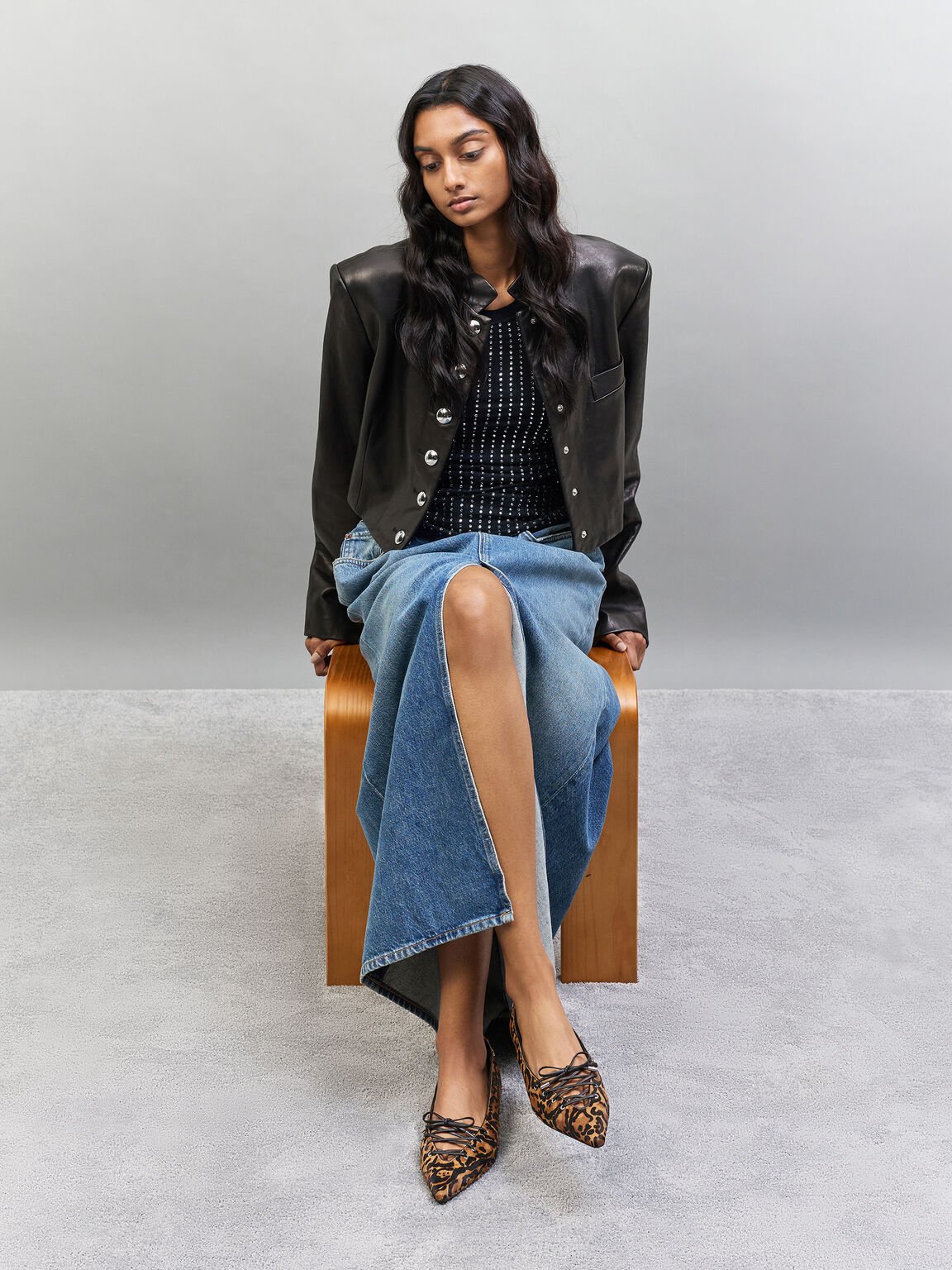 Jianna ジェンナ レザーレースタイ フラット, アニマルプリントブラウン, hi-res