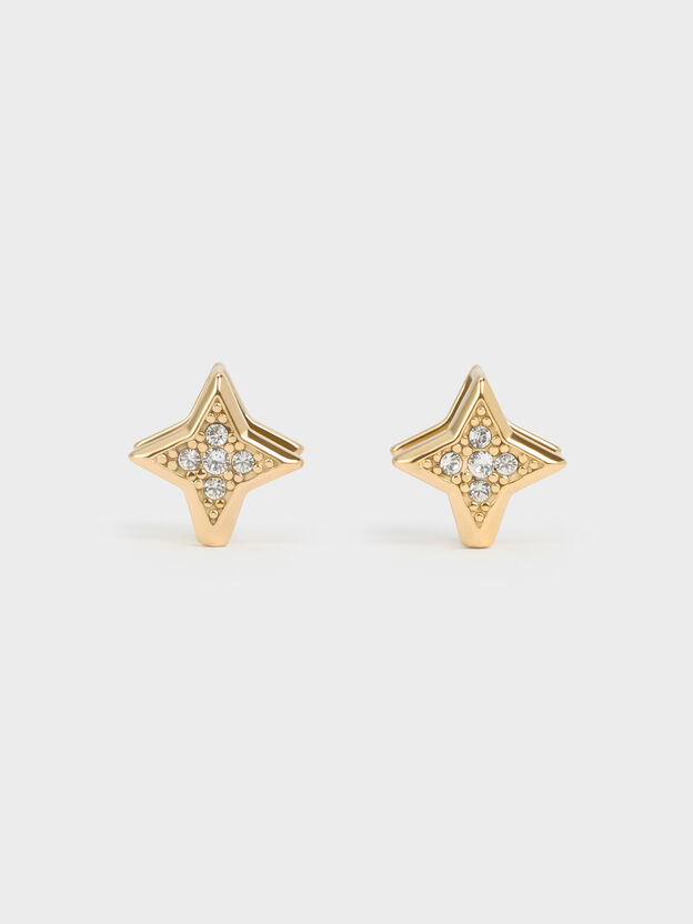 Everest エベレスト スターダストクリスタルピアス, ゴールド, hi-res