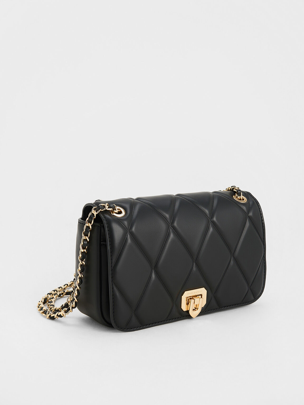 Arwen アルウェン&nbsp;キルトショルダーバッグ, ブラック, hi-res