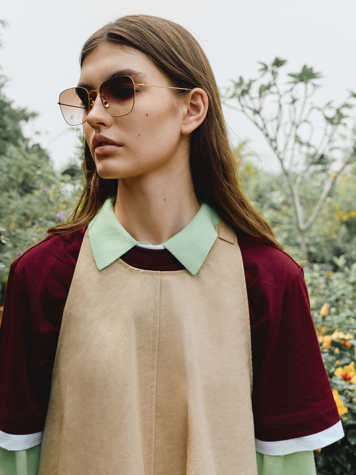 Miranda ミランダ スクエアサングラス, ライトゴールド, hi-res