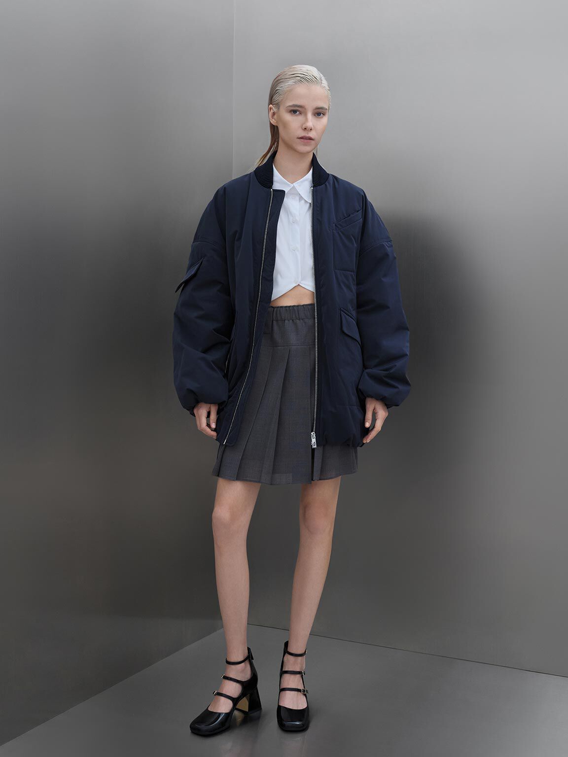 トリプルストラップ キャップトゥメリージェーンパンプス, ブラックパテント, hi-res