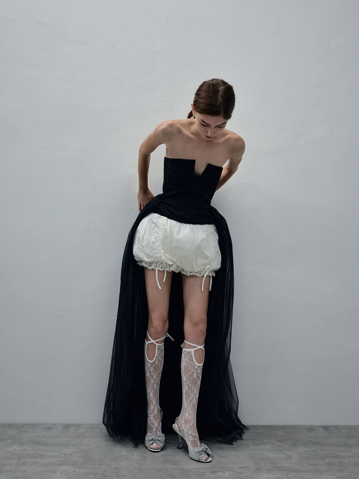 ポリエステル ビーズドボウスリングバックパンプス, シルバー, hi-res