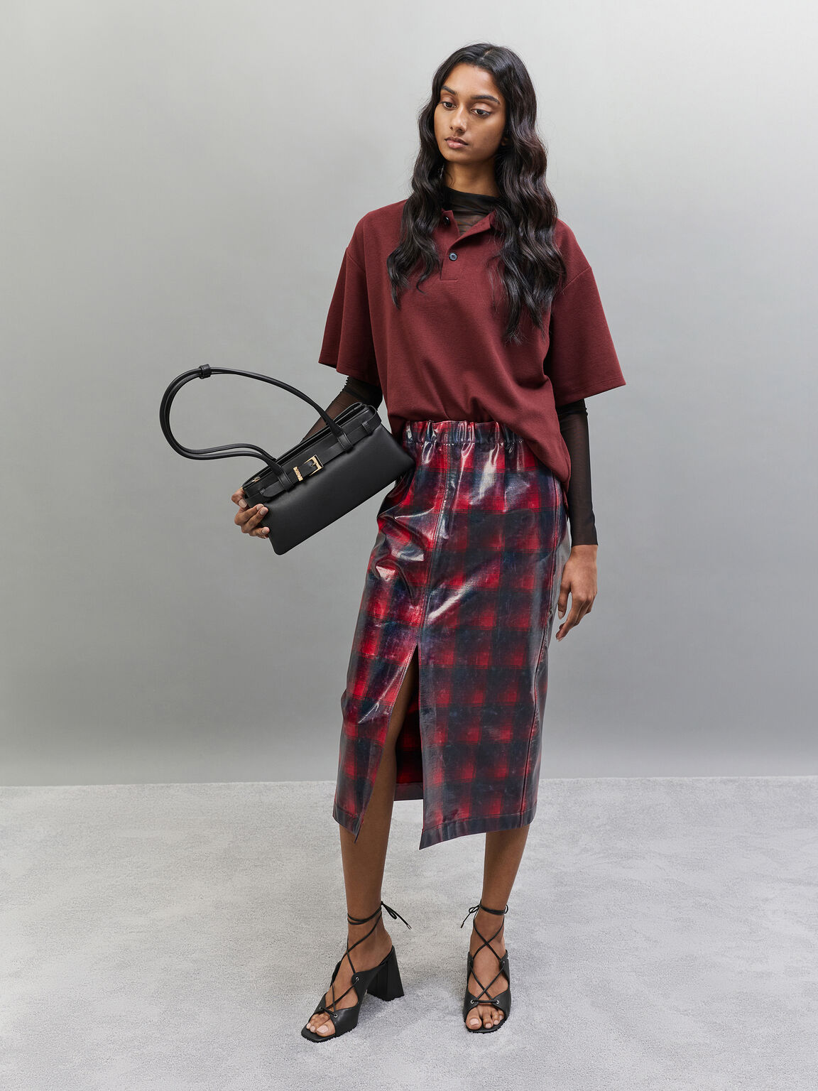 Jody レザーベルト ショルダーバッグ, ブラック, hi-res