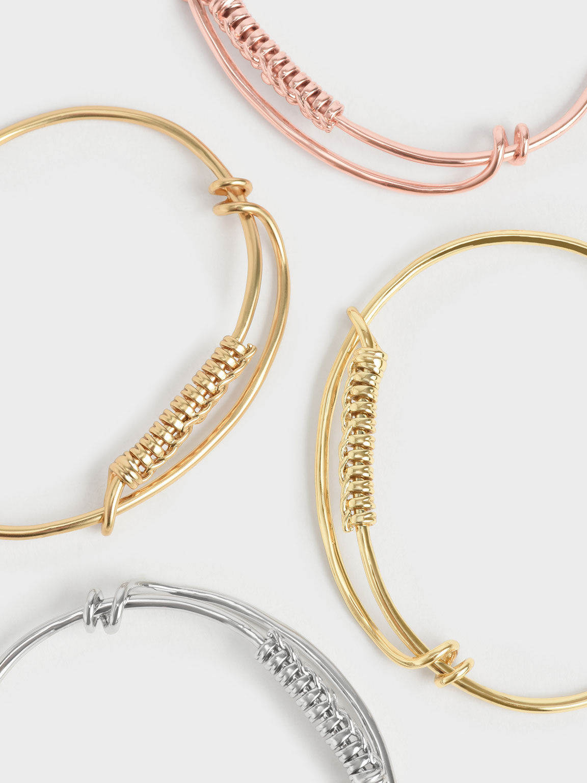 ツイストバングル ブレスレット, ブラッシュゴールド, hi-res