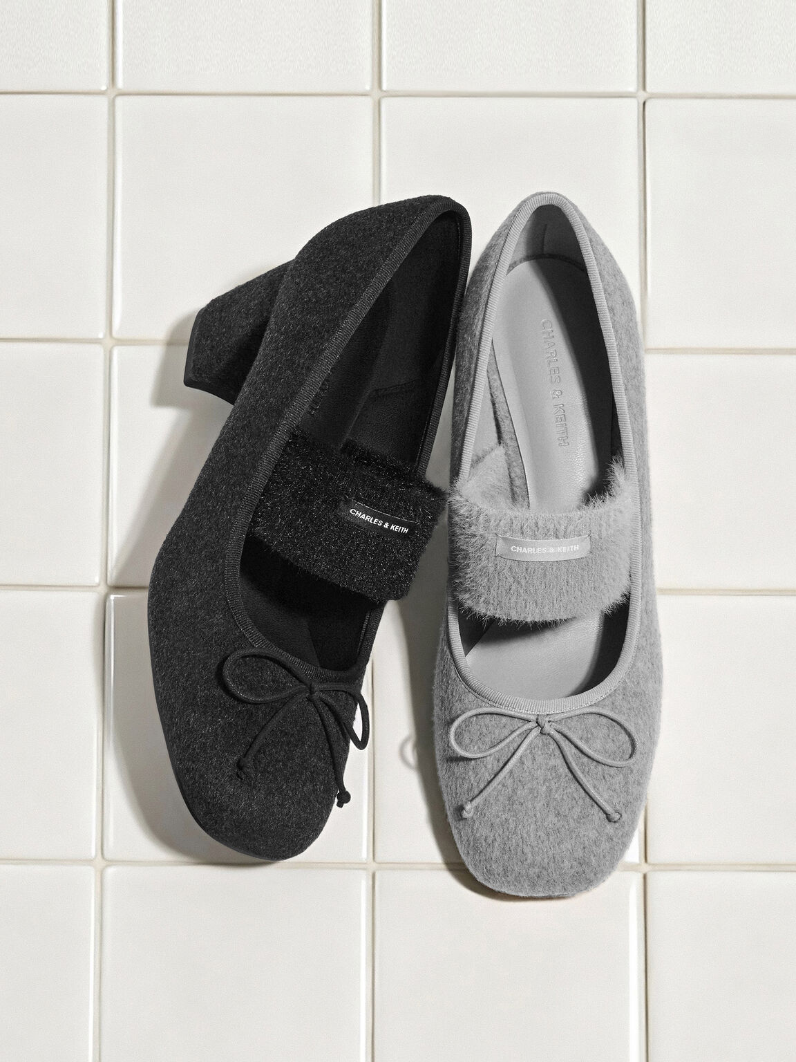 Winona ウィノナ フェルトファリーストラップメリージェーンパンプス, ライトグレー, hi-res