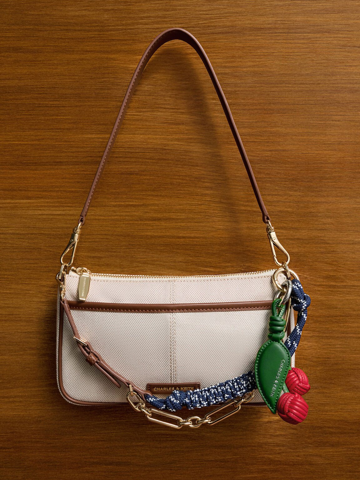 Addison アディソン キャンバスノットロープショルダーバッグ, トープキャンバス, hi-res