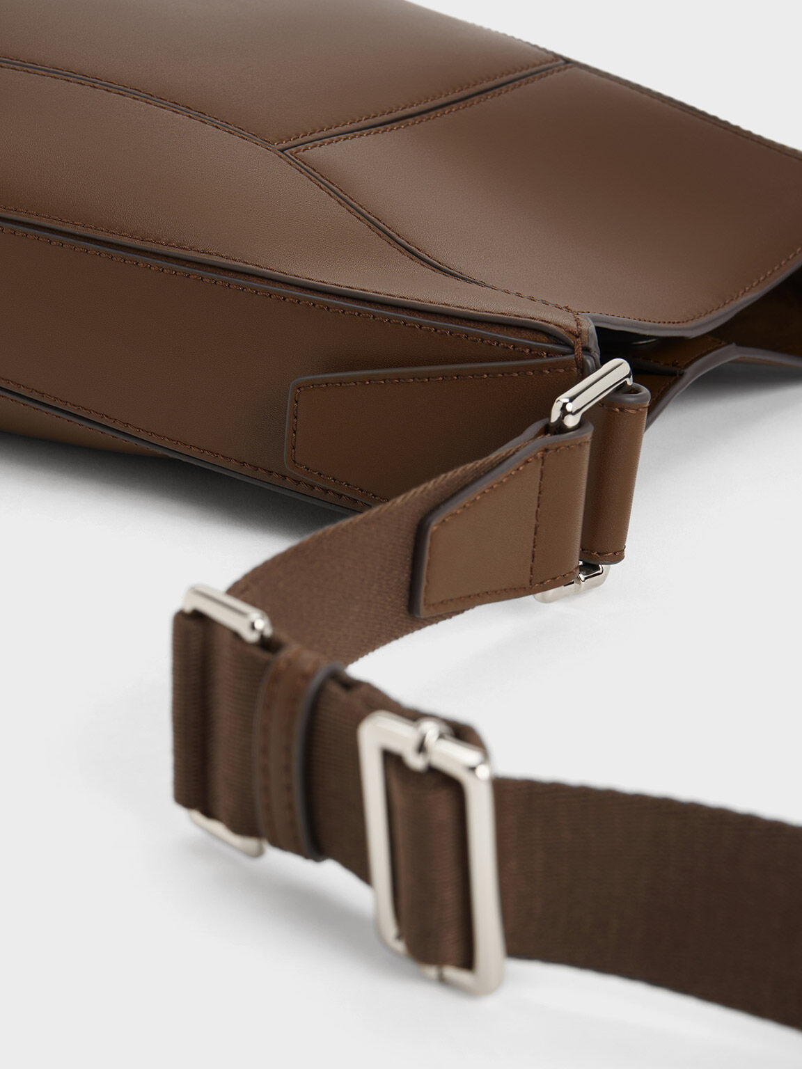 Nasrin ナスリン ジオメトリックトートバッグ, ダークブラウン, hi-res