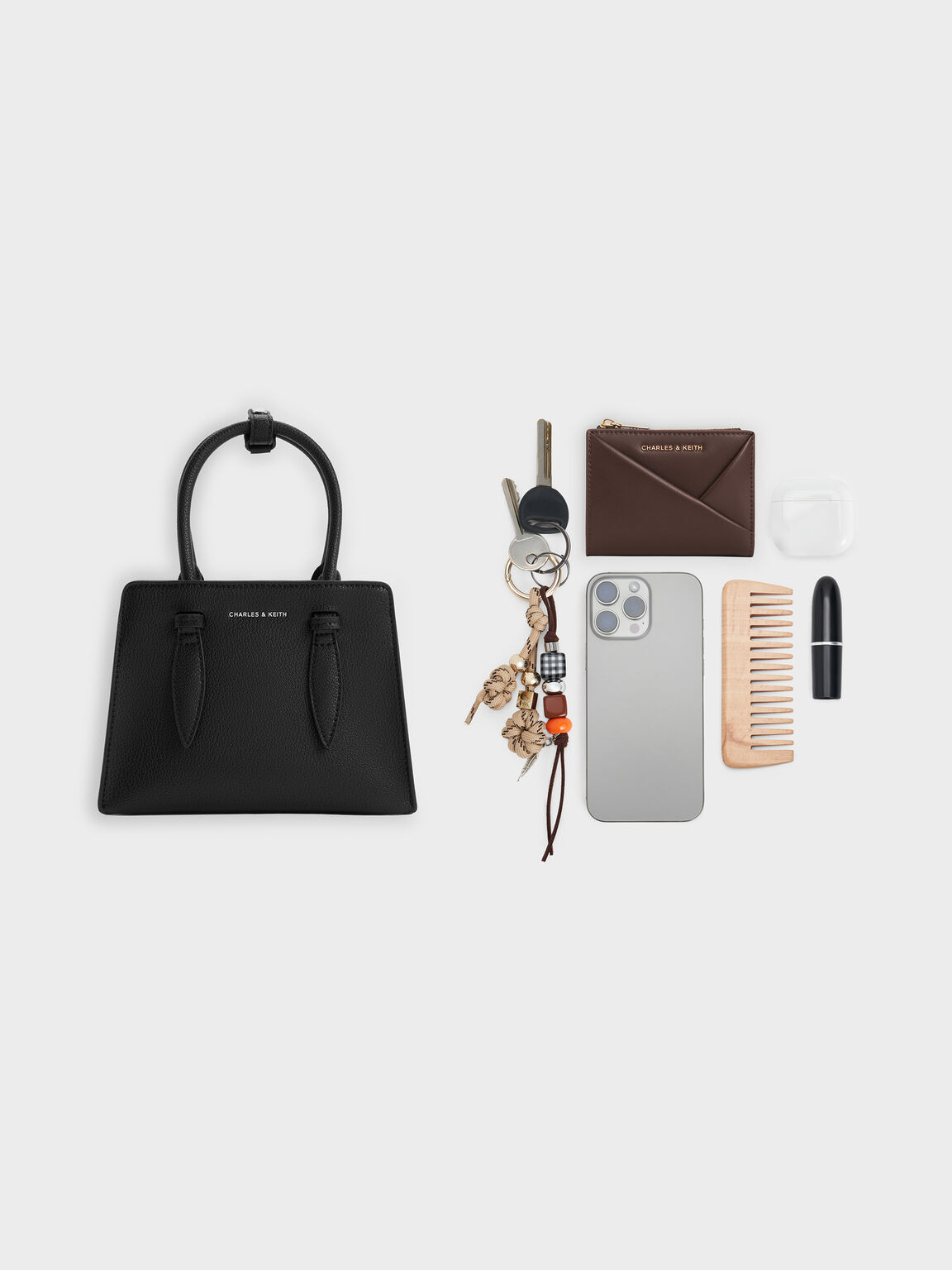 Allyn アリン ストラクチャートラペーズ トートバッグ, ノワール, hi-res