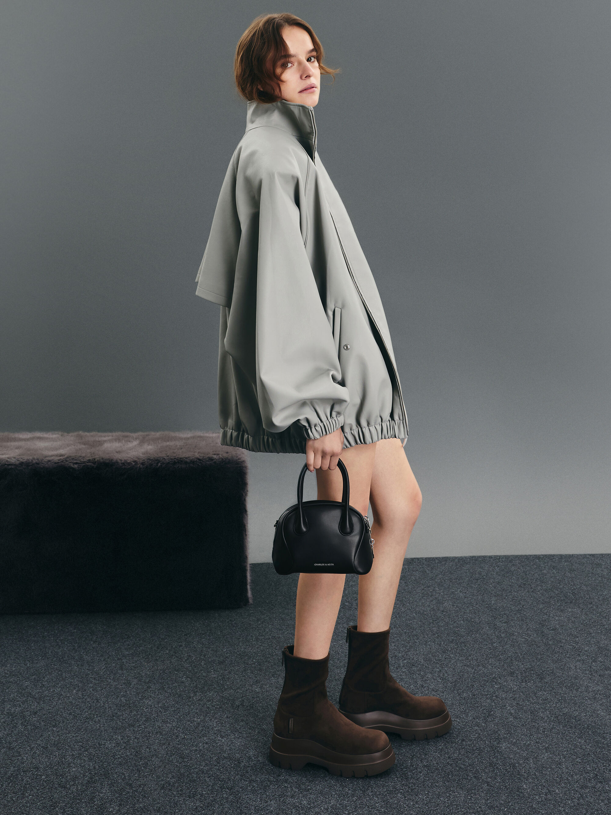 Nelly ネリ ボウリングバッグ - ノワール | CHARLES & KEITH