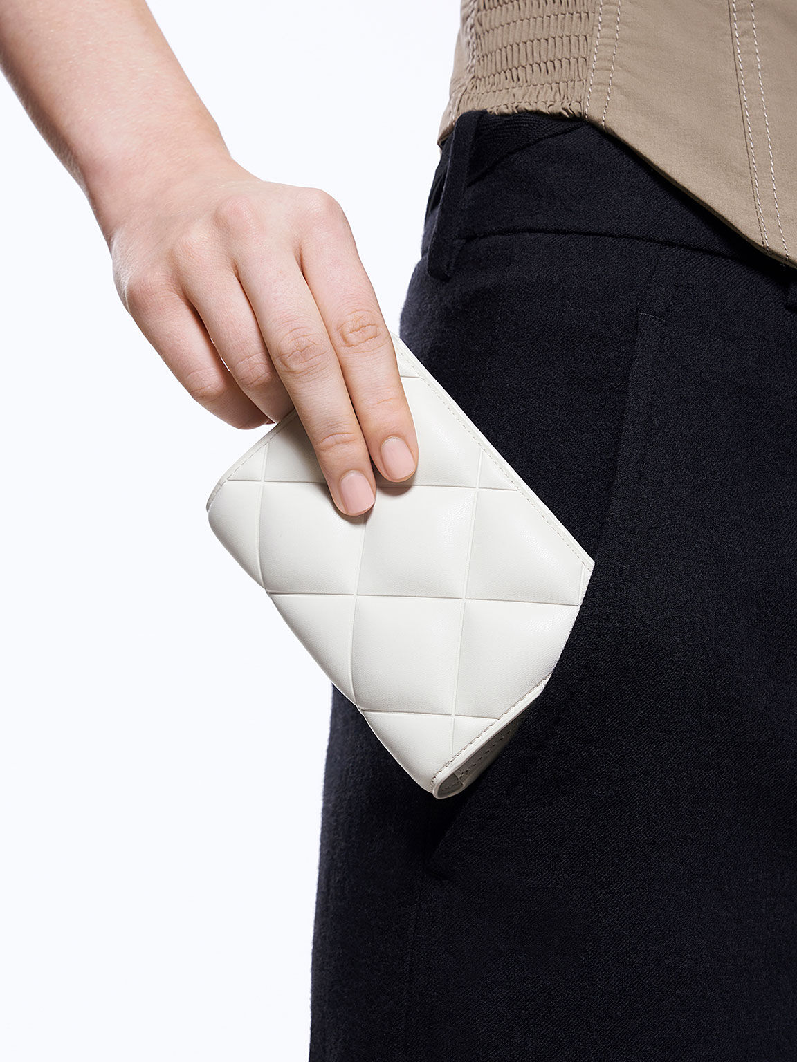 Gemma ジェマ キルトカードホルダー, ホワイト, hi-res