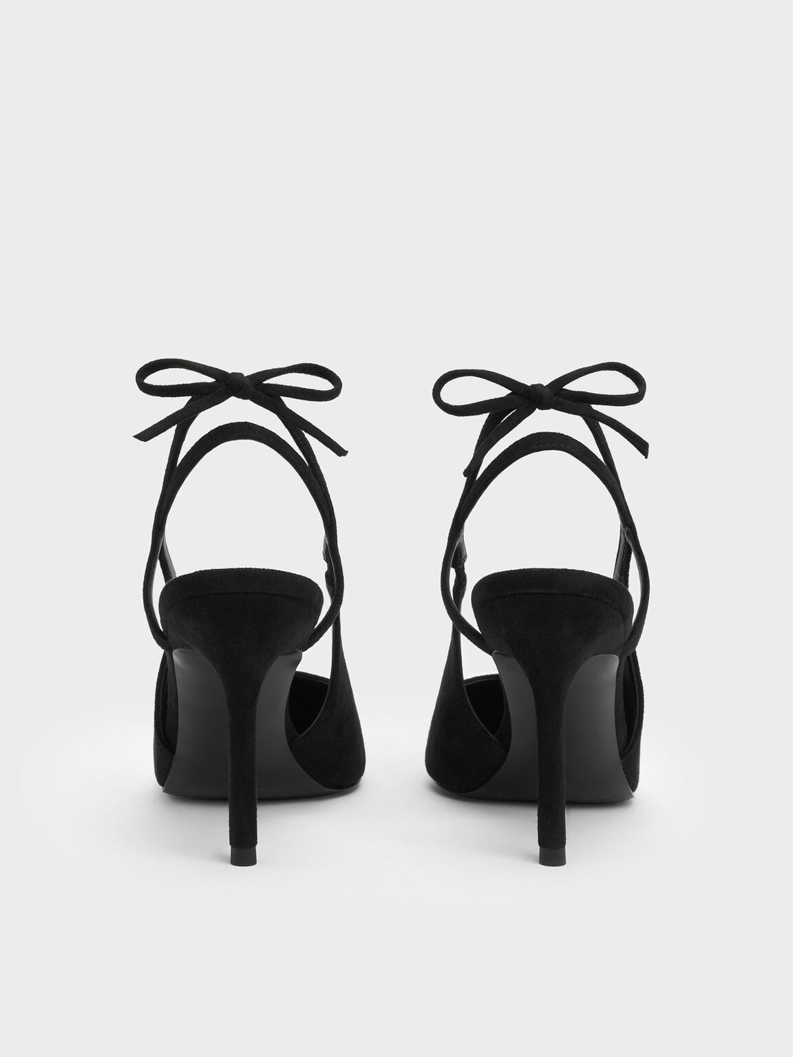 バックボウ スリングバックパンプス, ブラックテクスチャー, hi-res