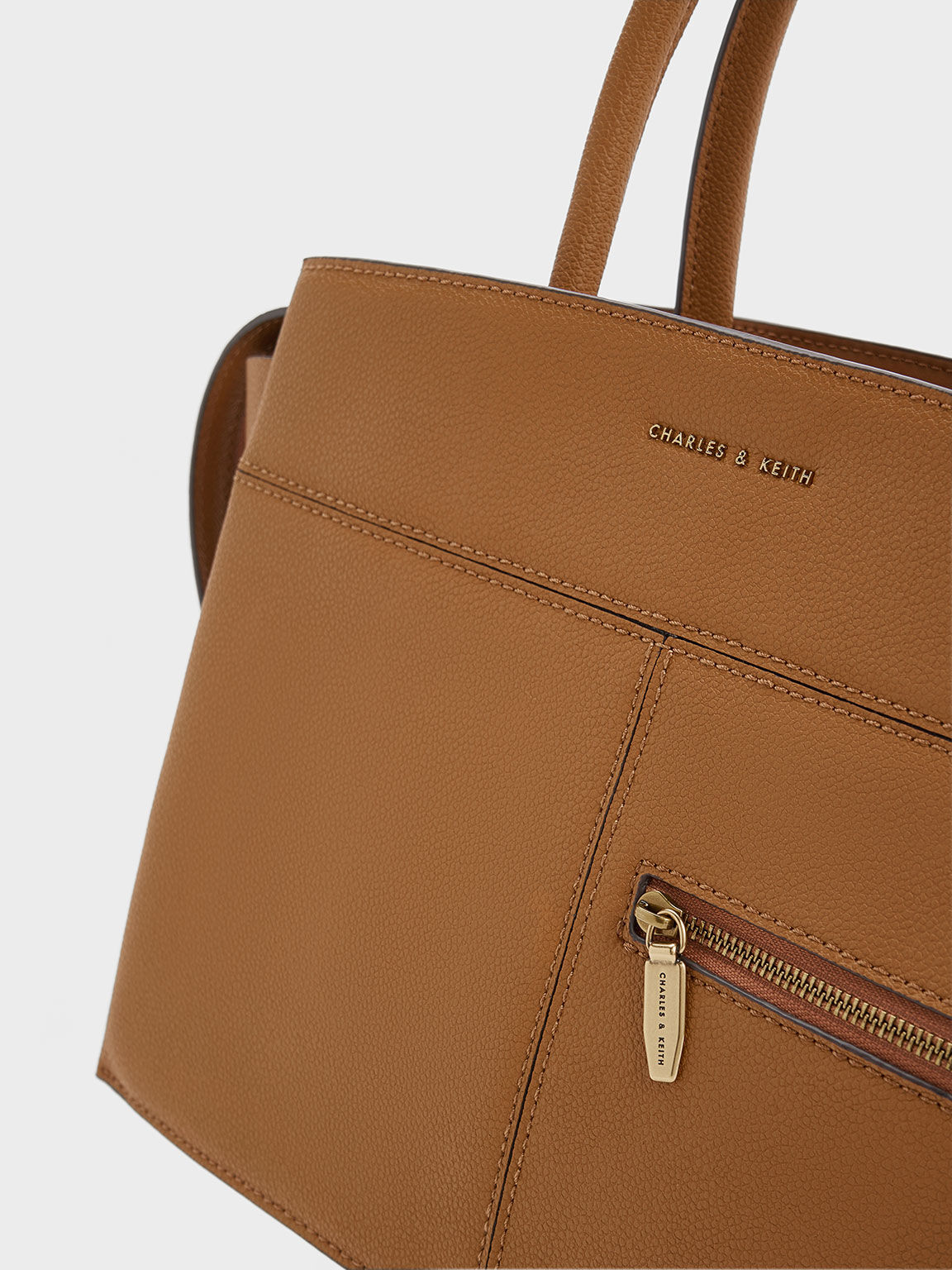 Anwen アンウェン トラペーズトップハンドルバッグ, チョコレート, hi-res