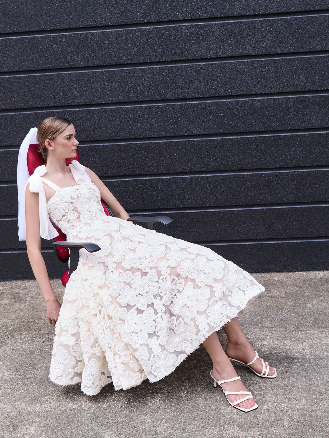 Jessy ジェッシ ボウヒールサンダル, ホワイト, hi-res