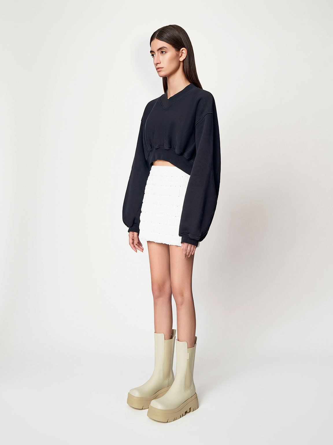 Rainier レーニア プラットフォームチェルシーブーツ, チョーク, hi-res