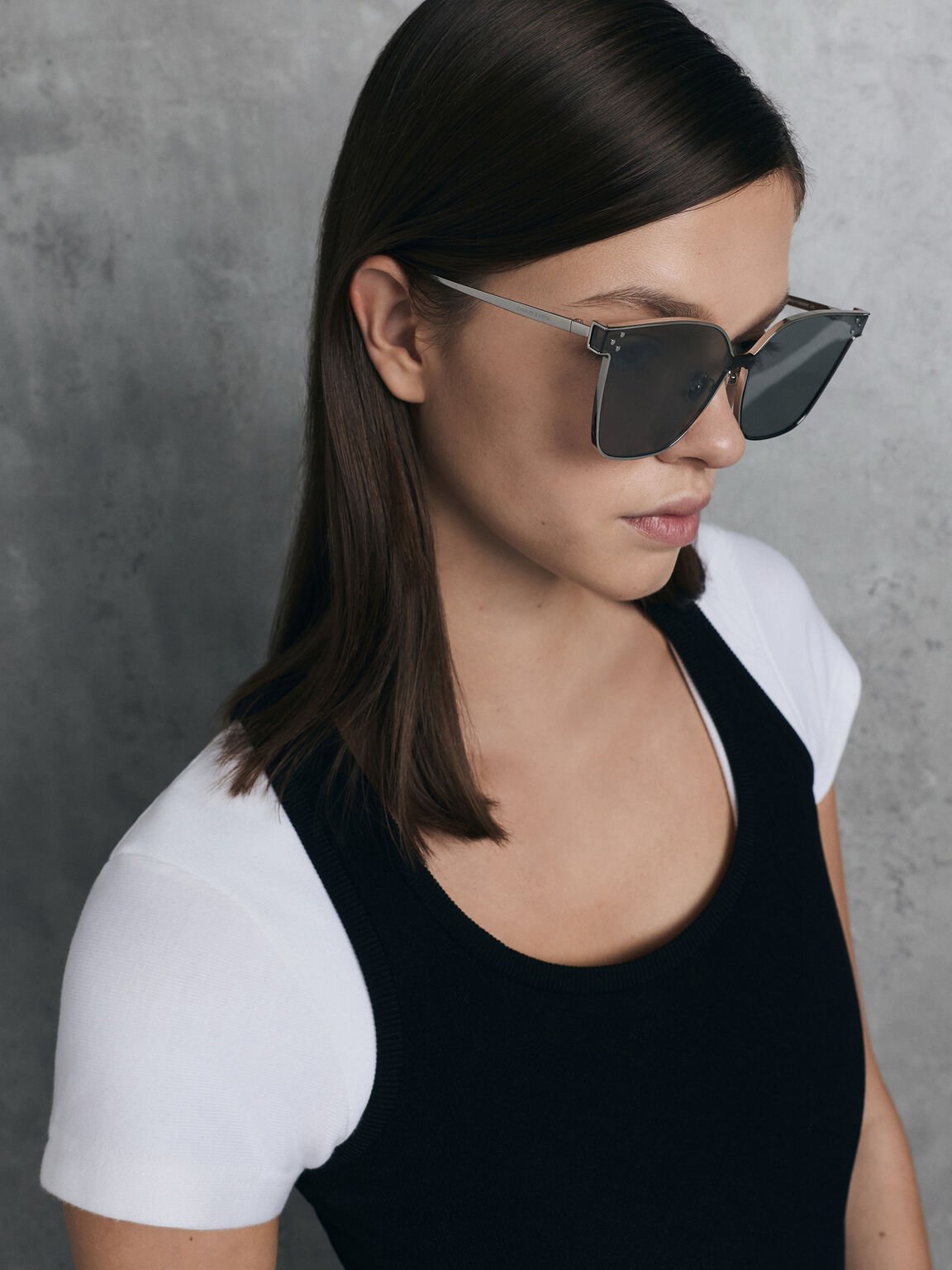 Ginny ジニー バタフライサングラス, シルバー, hi-res