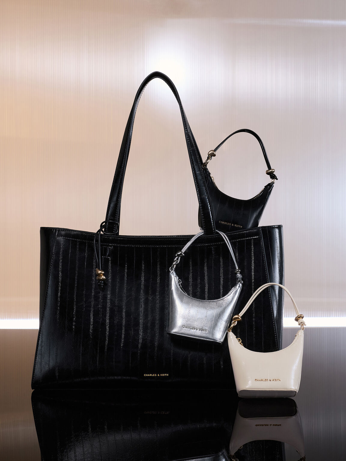 Augustine オーガスチン パネルマイクロバッグ, クリーム, hi-res