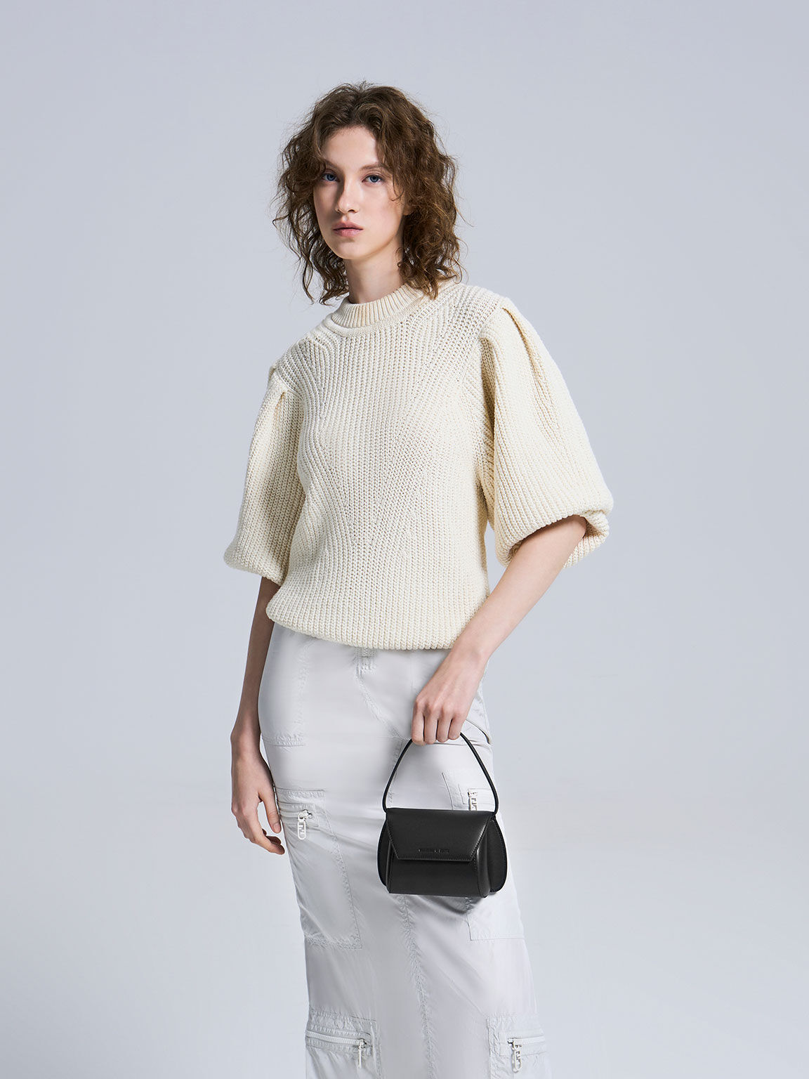 Cassiopeia ミニカシオペア フロントフラップショルダーバッグ, ブラック, hi-res