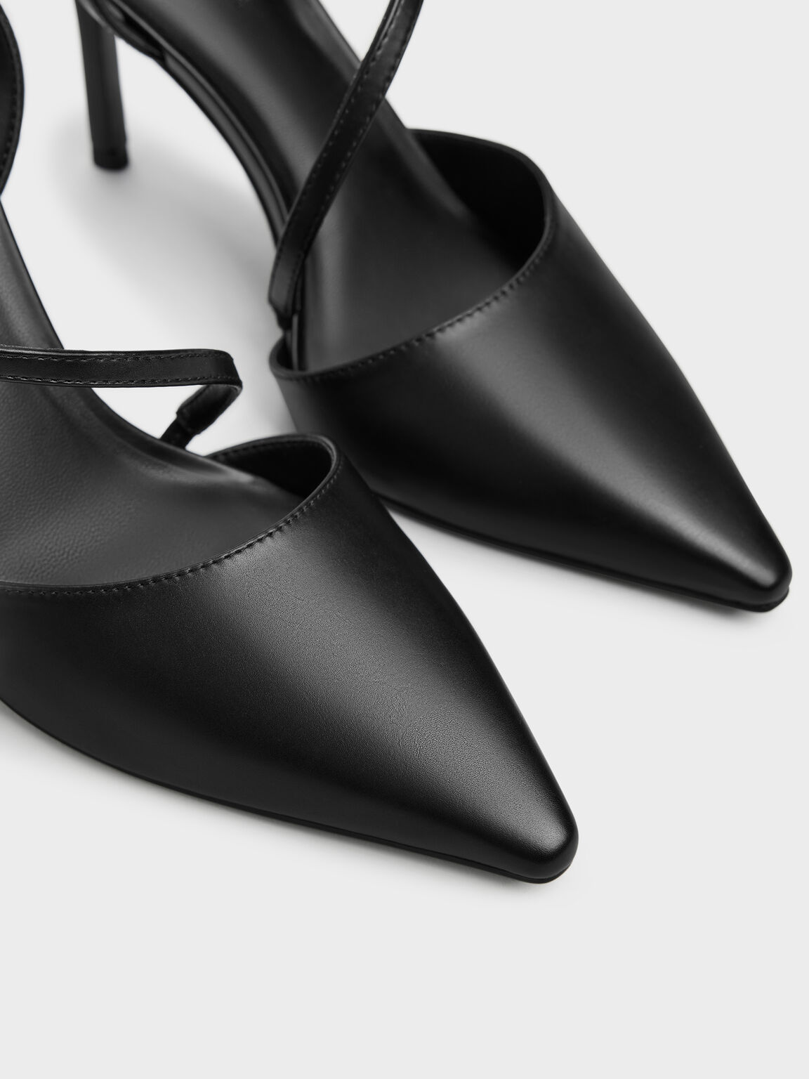 Cordelia コーデリア ポインテットスリングバックスティレット, ブラック, hi-res