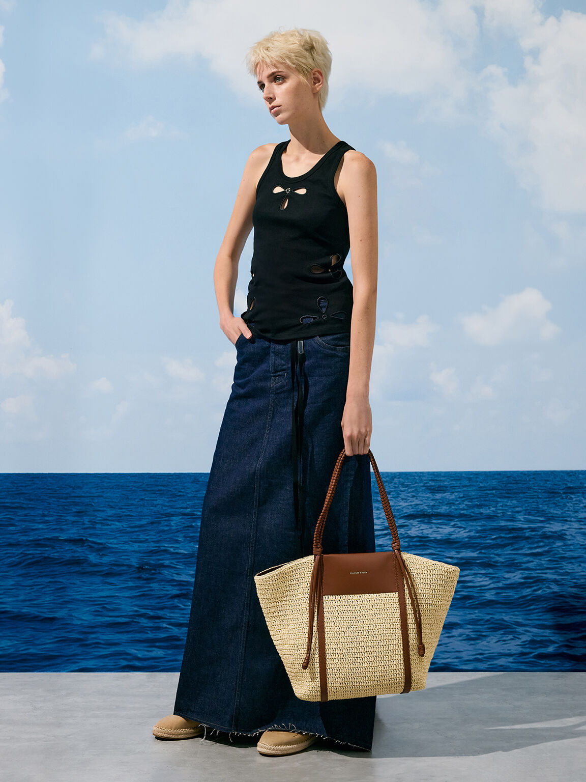 Shalia シャリア ラフィアウーブントートバッグ, ナチュラルラッフィア, hi-res