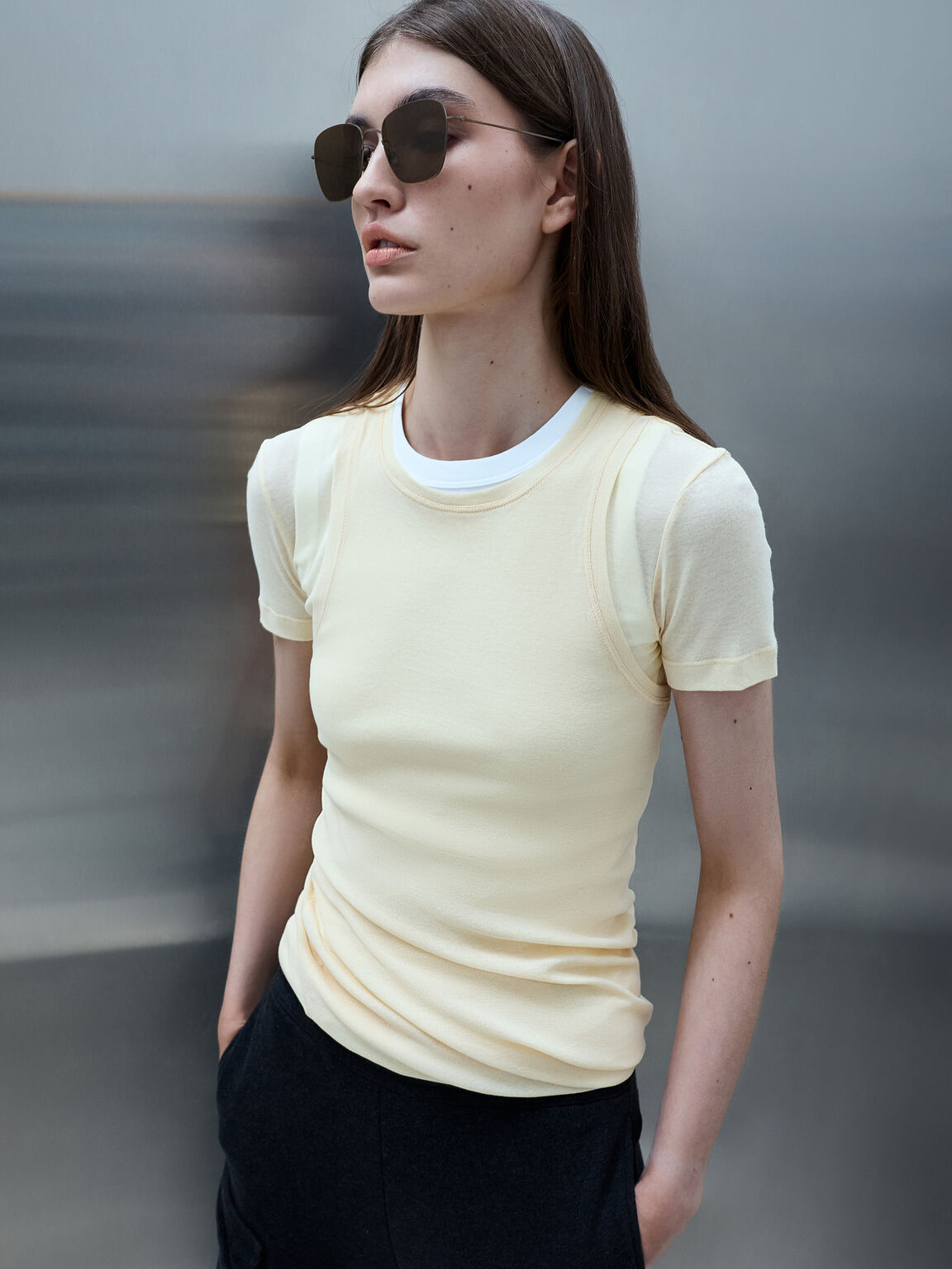 Miranda ミランダ スクエアサングラス, ブラック, hi-res